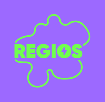 Regios Logo in der OÖ Kontur, Violett